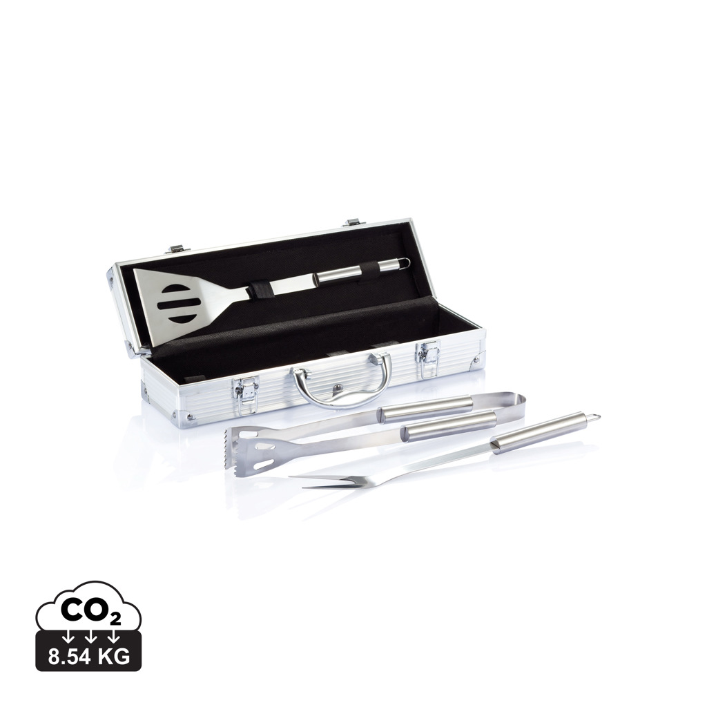 Set Barbacoa personalizado 3 piezas en caja aluminio - Verano - Regalo Promocional Personalizado