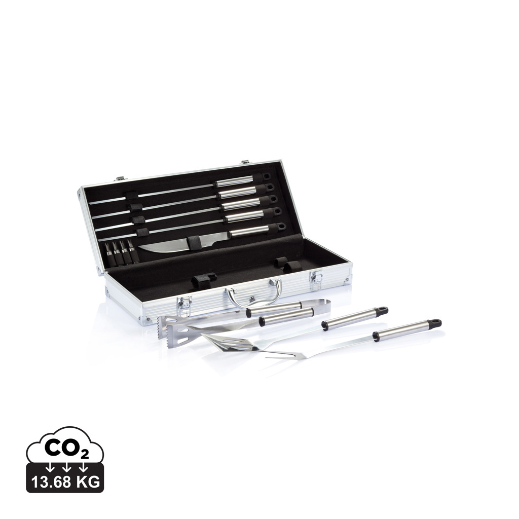 Set Barbacoa personalizado 12 piezas completo en caja aluminio - Verano - Regalo Promocional Personalizado