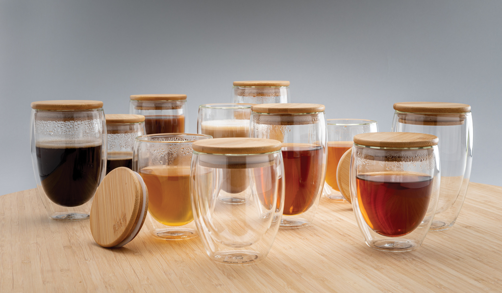 Vidrio personalizado de borosilicato doble pared con tapa bambú 350ml - Tazas y vasos personalizados - Regalo Promocional Personalizado - imagen 10