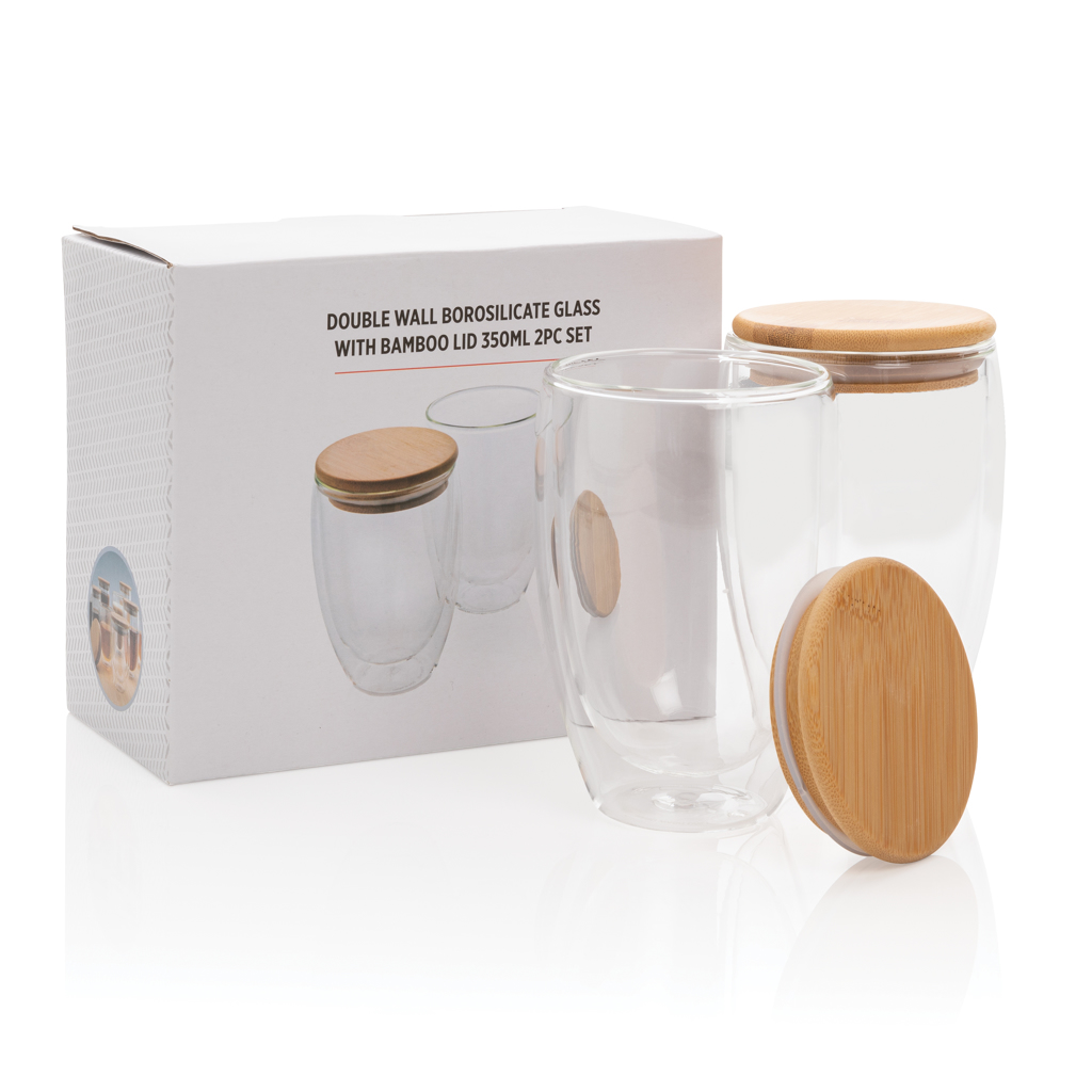 Vidrio personalizado de borosilicato doble pared con tapa bambú 350ml - Tazas y vasos personalizados - Regalo Promocional Personalizado - imagen 11