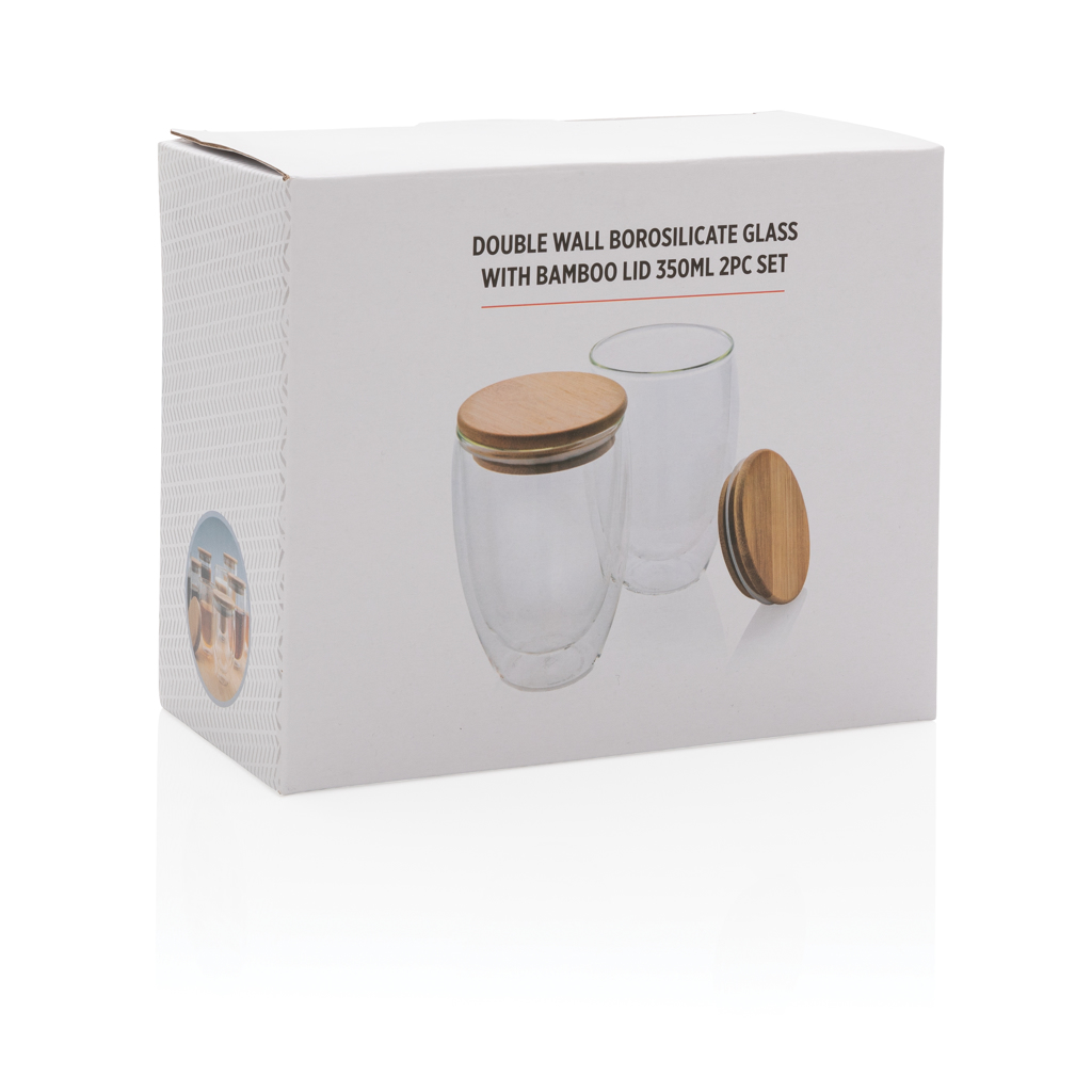 Vidrio personalizado de borosilicato doble pared con tapa bambú 350ml - Tazas y vasos personalizados - Regalo Promocional Personalizado - imagen 12