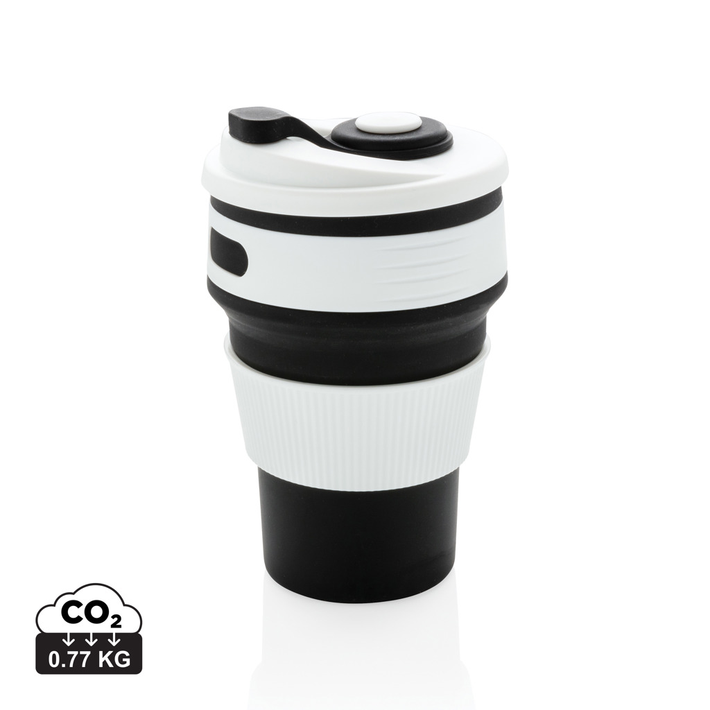 Taza plegable personalizada de silicona portátil 350ml