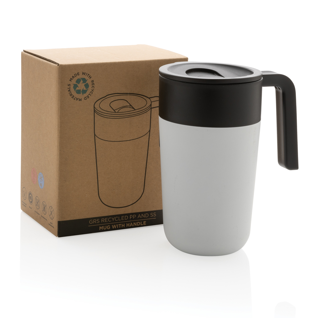 Taza personalizada con asa de PP y acero reciclado GRS 480ml - Tazas y vasos personalizados - Regalo Promocional Personalizado - imagen 3