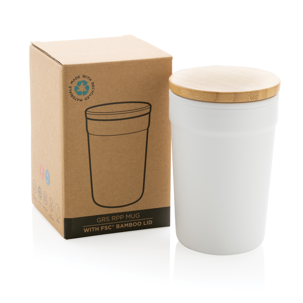 Taza personalizada GRS RPP con tapa de bambú 300ml - Tazas y vasos personalizados - Regalo Promocional Personalizado - imagen 3