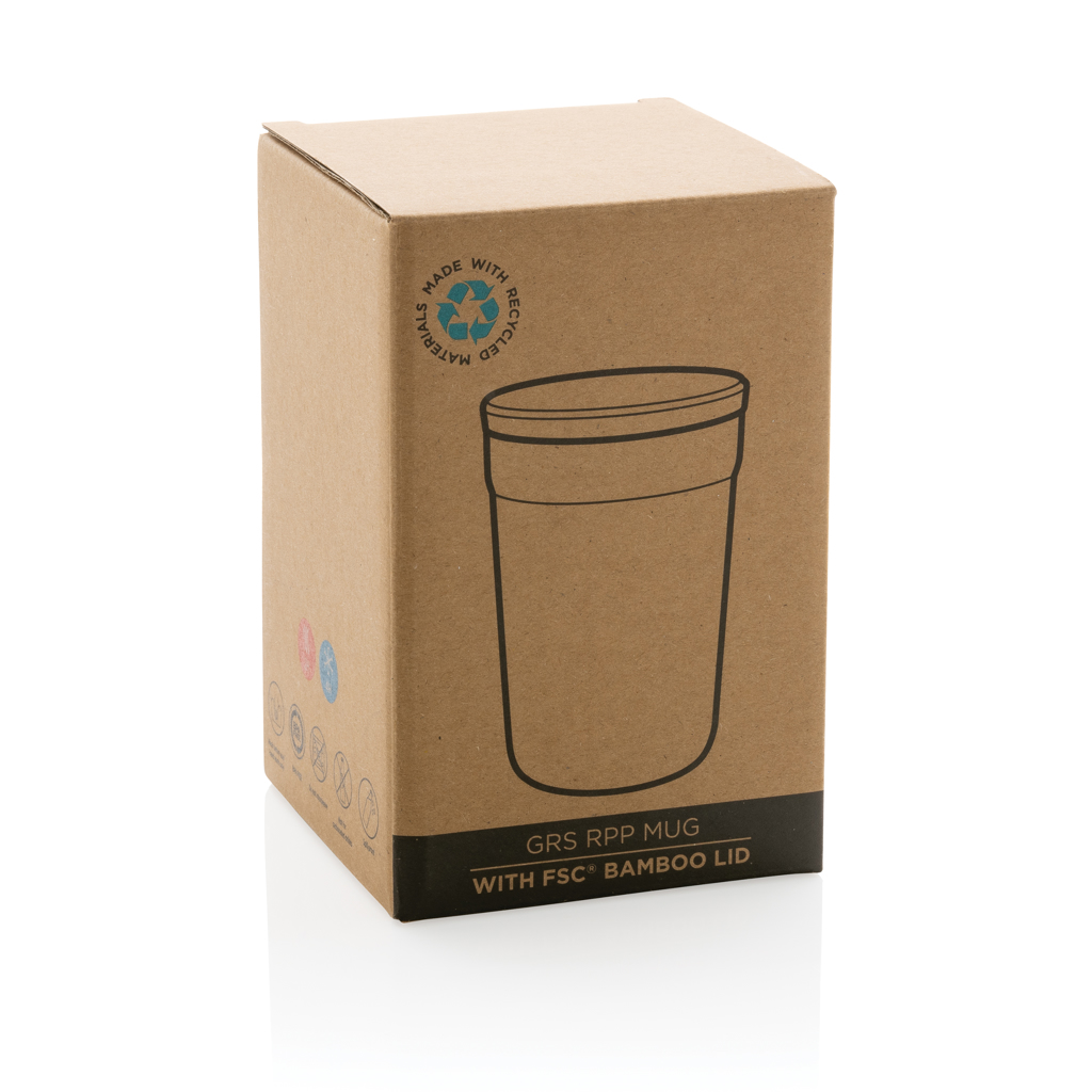 Taza personalizada GRS RPP con tapa de bambú 300ml - Tazas y vasos personalizados - Regalo Promocional Personalizado - imagen 4