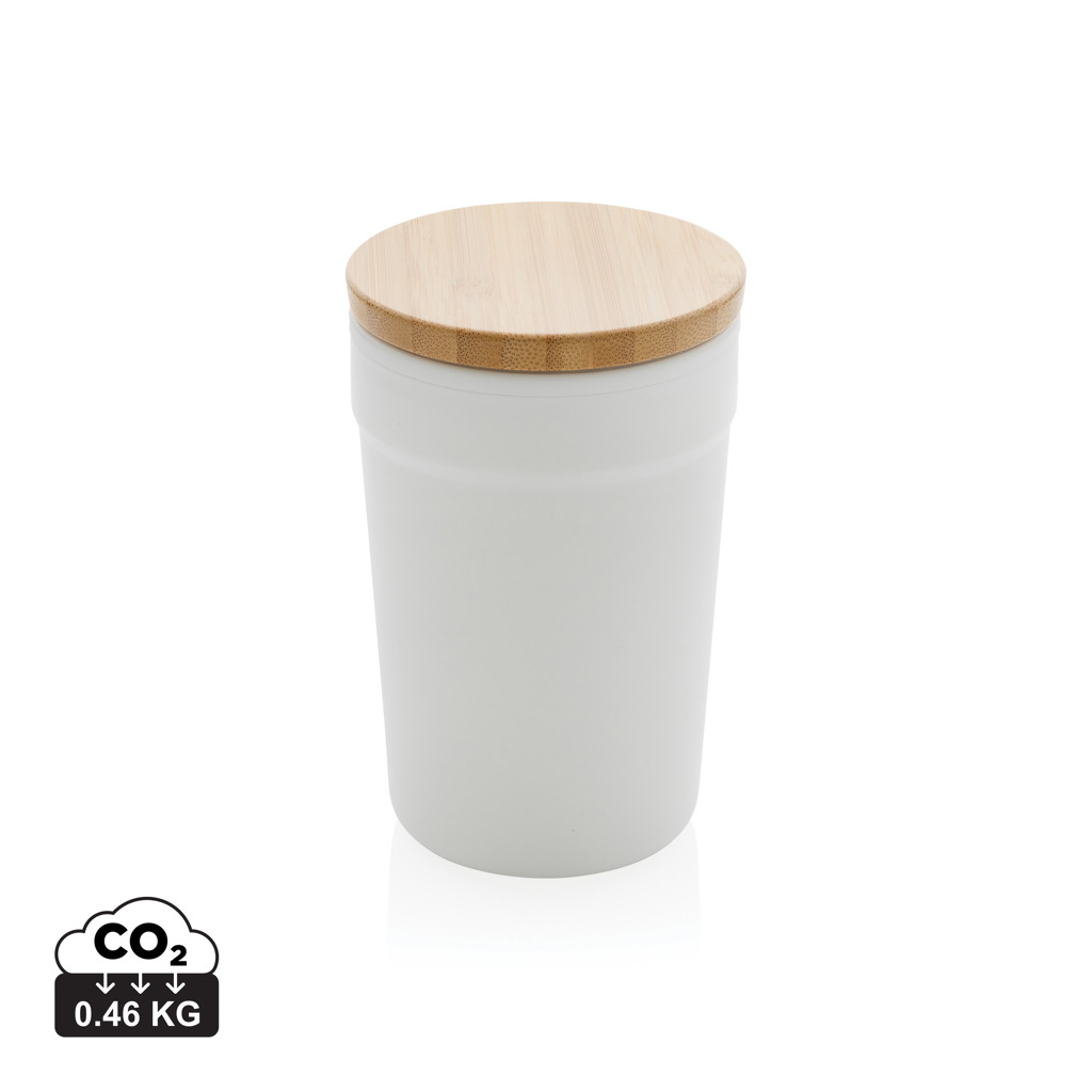 Taza personalizada GRS RPP con tapa de bambú 300ml - Tazas y vasos personalizados - Regalo Promocional Personalizado