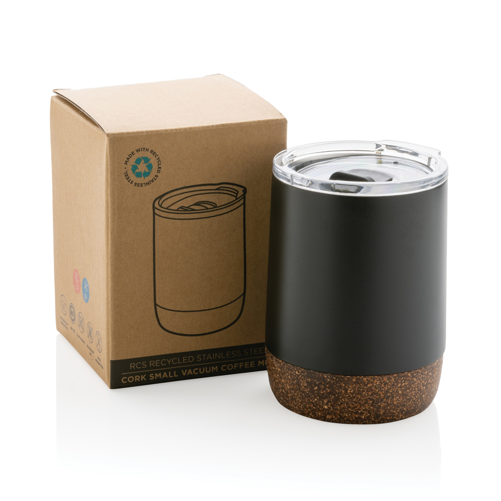 Taza de café al vacío personalizada pequeña de corcho RCS Re-steel 180ml - Tazas y vasos personalizados - Regalo Promocional Personalizado - imagen 3