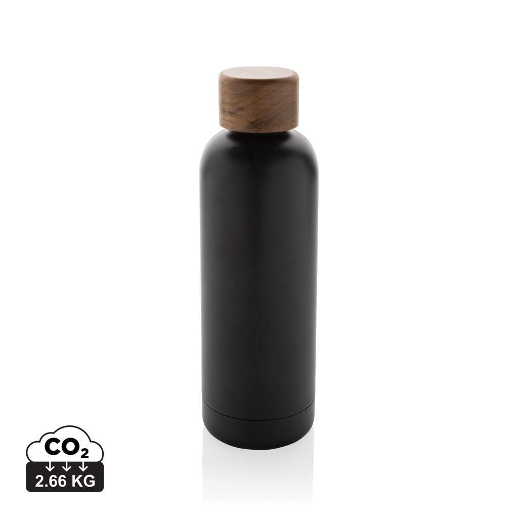 Botella personalizada Wood de acero reciclado certificado RCS 500ml - Tazas y botellas - Regalo Promocional Personalizado