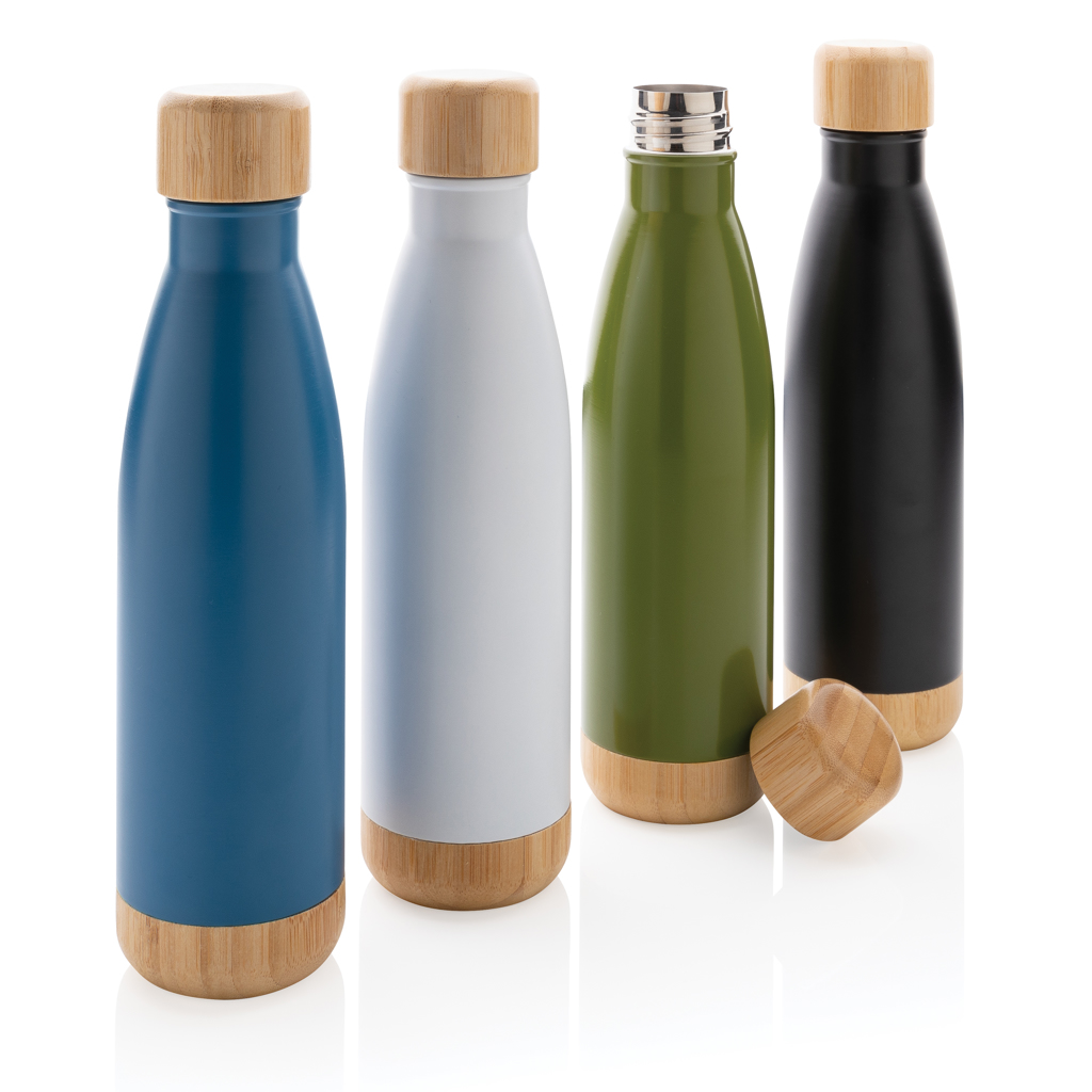 Botella de acero inoxidable personalizada al vacío con tapa y fondo de bambú de 520ml - Termos personalizados - Regalo Promocional Personalizado - imagen 7