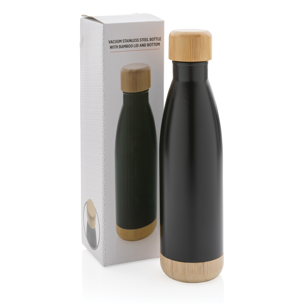 Botella de acero inoxidable personalizada al vacío con tapa y fondo de bambú de 520ml - Termos personalizados - Regalo Promocional Personalizado - imagen 10