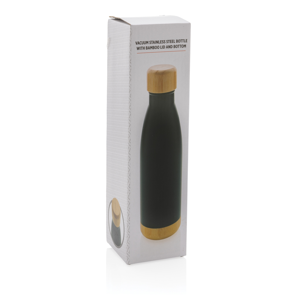 Botella de acero inoxidable personalizada al vacío con tapa y fondo de bambú de 520ml - Termos personalizados - Regalo Promocional Personalizado - imagen 11