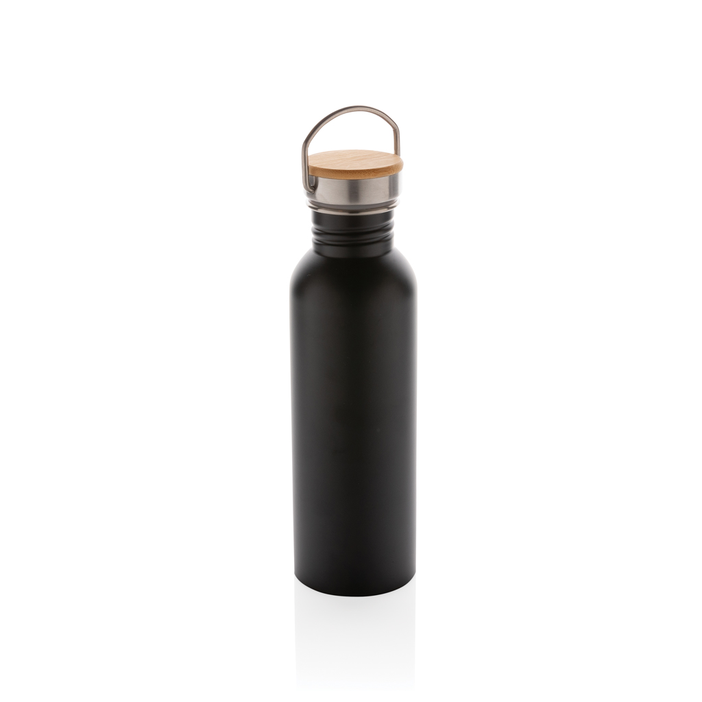 Botella personalizada moderna de acero inoxidable con tapa de bambú de 710ml - Tazas y botellas - Regalo Promocional Personalizado - vista alternativa