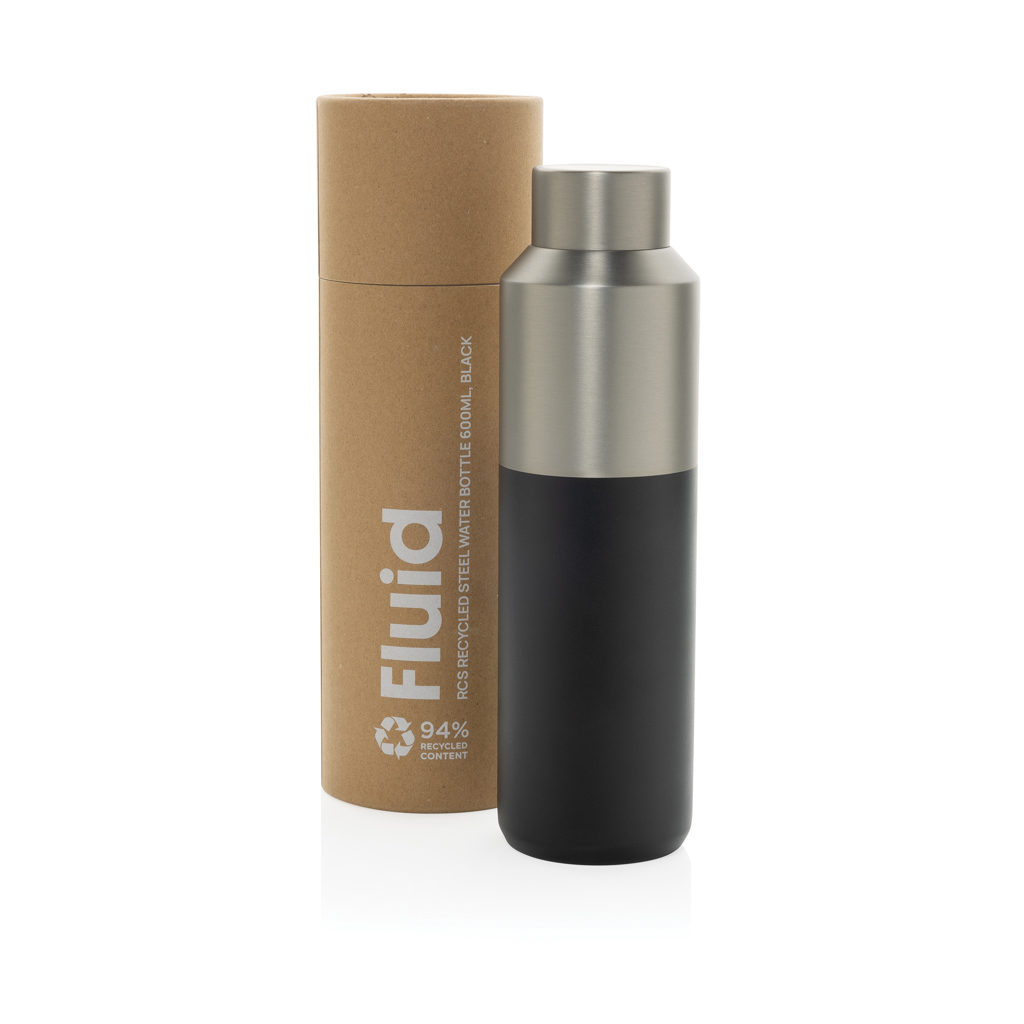 Botella de agua personalizada Fluid de acero reciclado certificado RCS de 600ml - Termos personalizados - Regalo Promocional Personalizado - vista alternativa