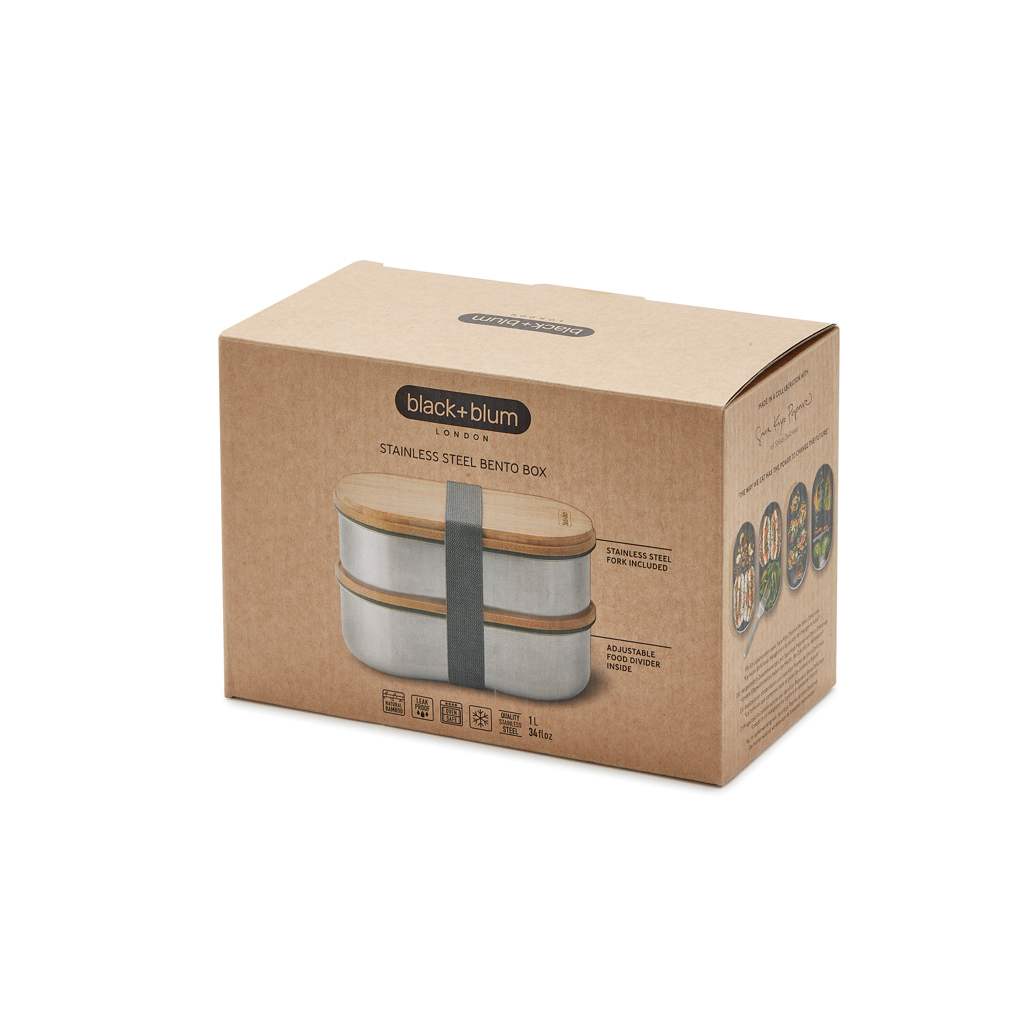 Tuppers Bento Doble de acero inoxidable Black+Blum - Termos personalizados - Regalo Promocional Personalizado - imagen 3