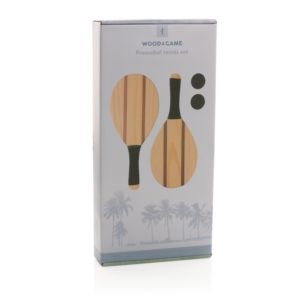 Set tenis personalizado de madera de pino y sapeli - Verano - Regalo Promocional Personalizado - imagen 8