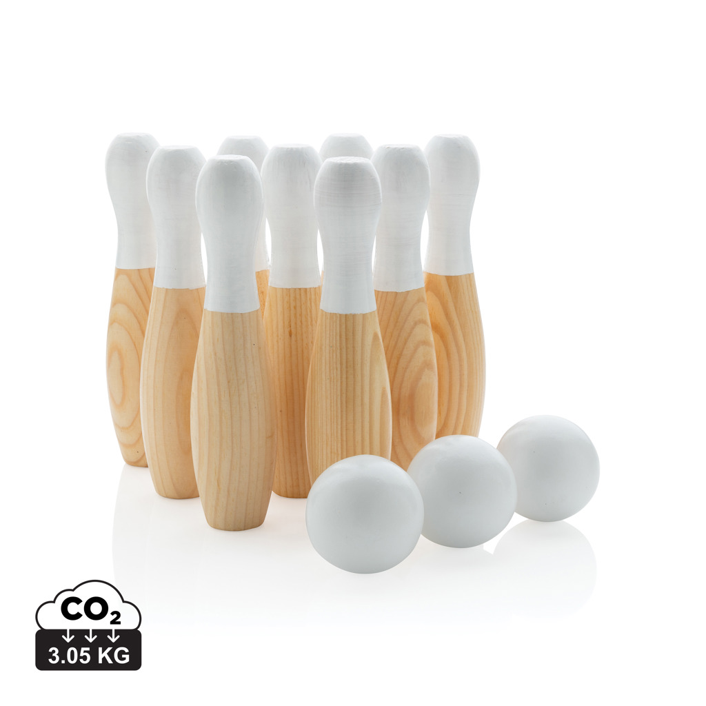 Juego de bolos personalizado de madera artesanal - Verano - Regalo Promocional Personalizado