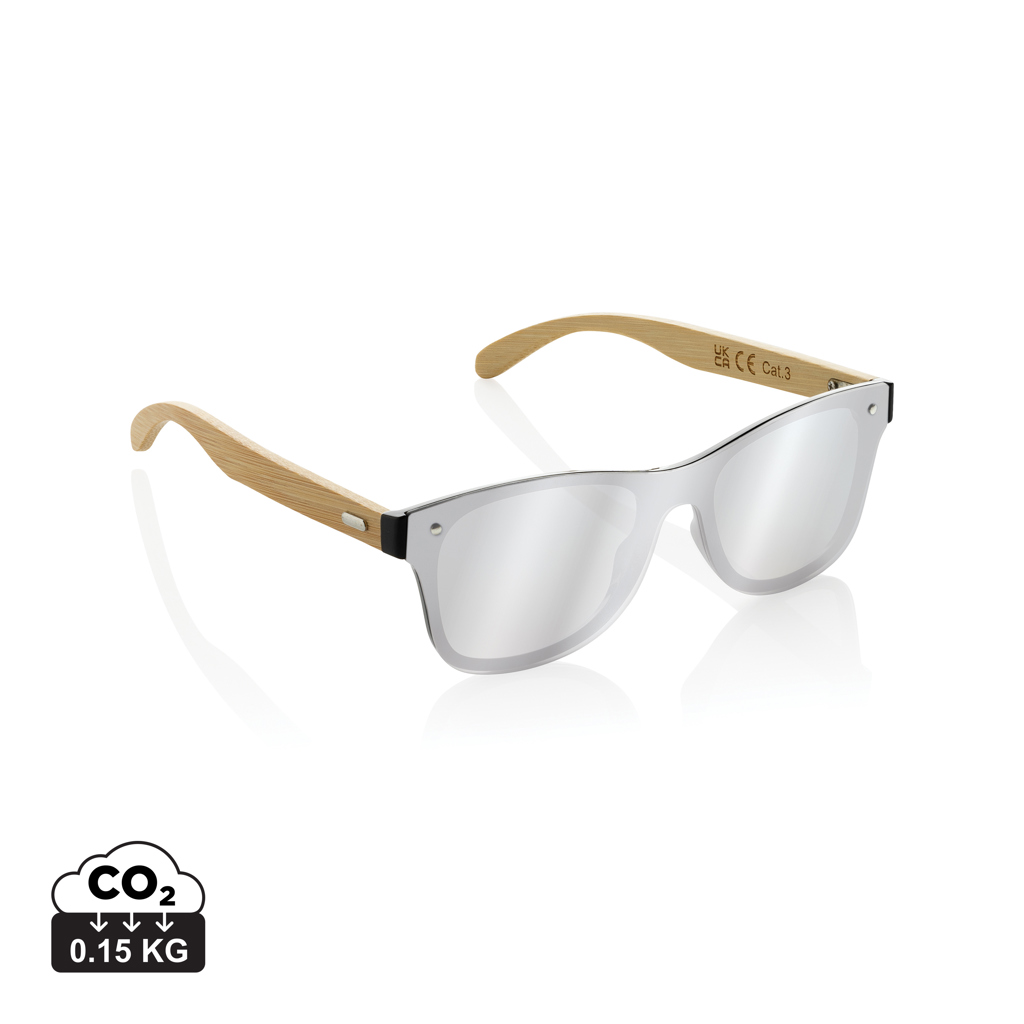 Gafas de sol Prism plástico reciclado RCS y bambú - Verano - Regalo Promocional Personalizado