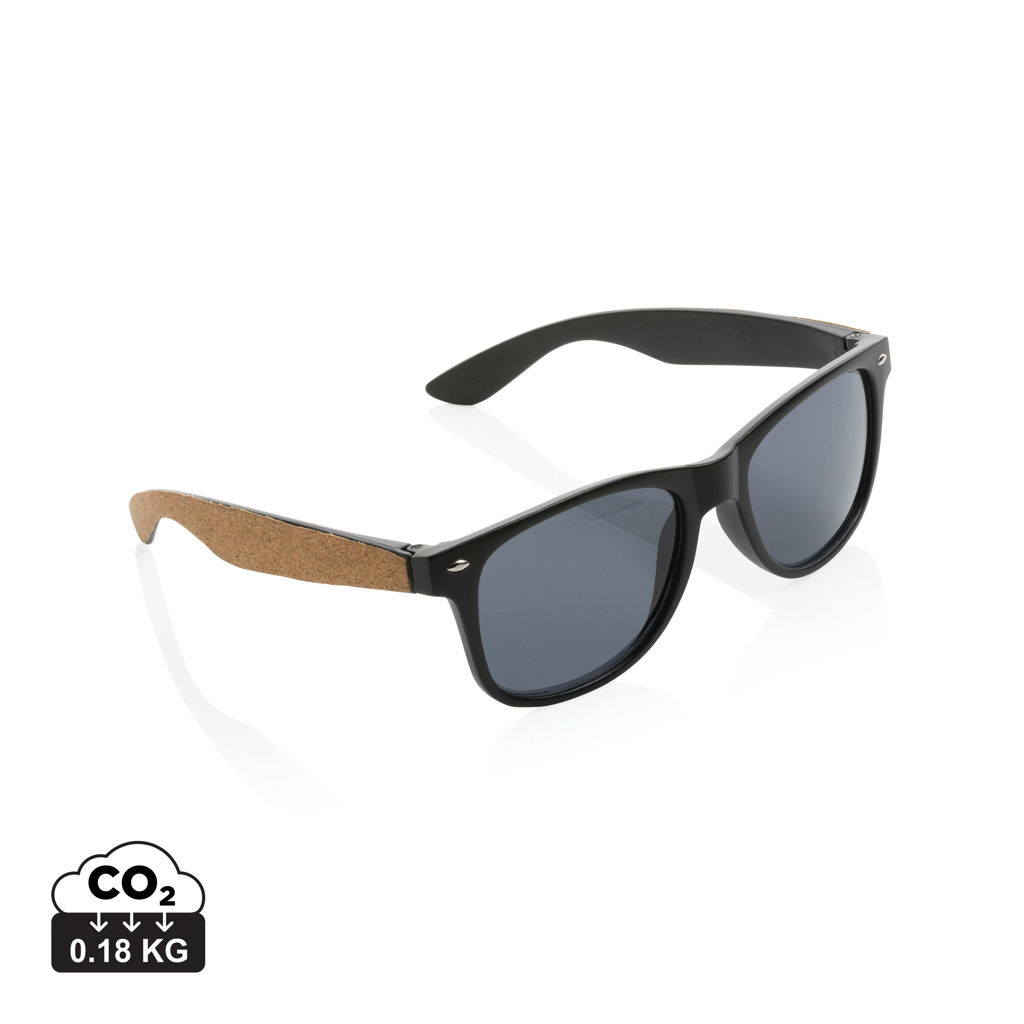 Gafas de sol personalizadas de plástico PC reciclado GRS con corcho - Verano - Regalo Promocional Personalizado