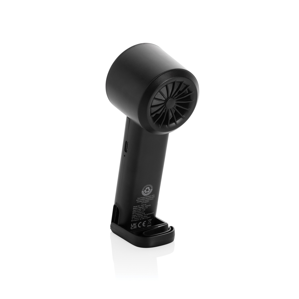 Ventilador portátil recargable Twist RCS plástico reciclado - Verano - Regalo Promocional Personalizado - imagen 3