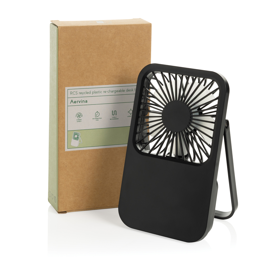 Ventilador escritorio recargable plástico reciclado Aervina - Verano - Regalo Promocional Personalizado - imagen 5
