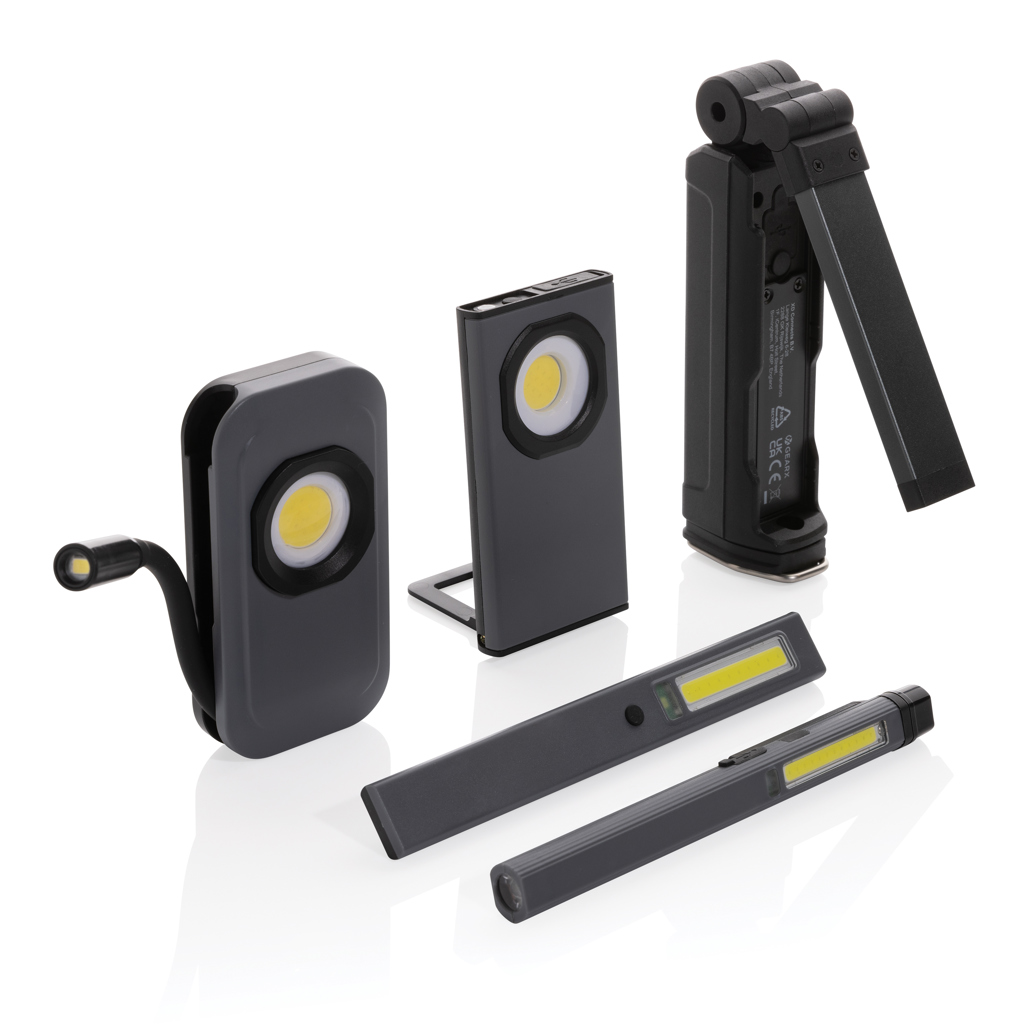 Luz de trabajo personalizada USB Gear X de plástico reciclado - Linternas personalizadas - Regalo Promocional Personalizado - imagen 11