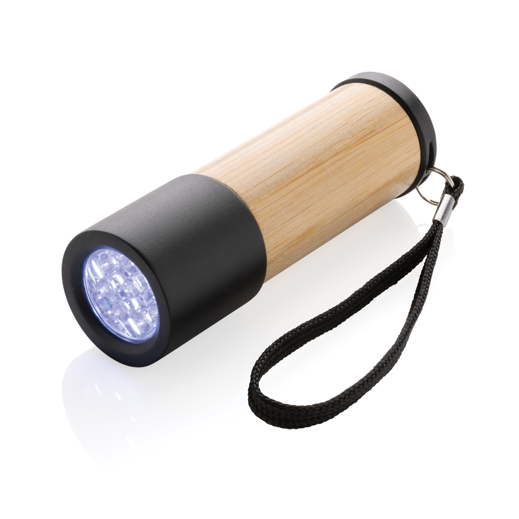 Linterna personalizada de bambú y plástico reciclado RCS - Linternas personalizadas - Regalo Promocional Personalizado - vista alternativa