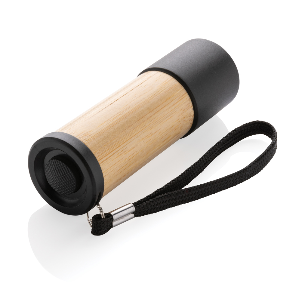 Linterna personalizada de bambú y plástico reciclado RCS - Linternas personalizadas - Regalo Promocional Personalizado - imagen 4