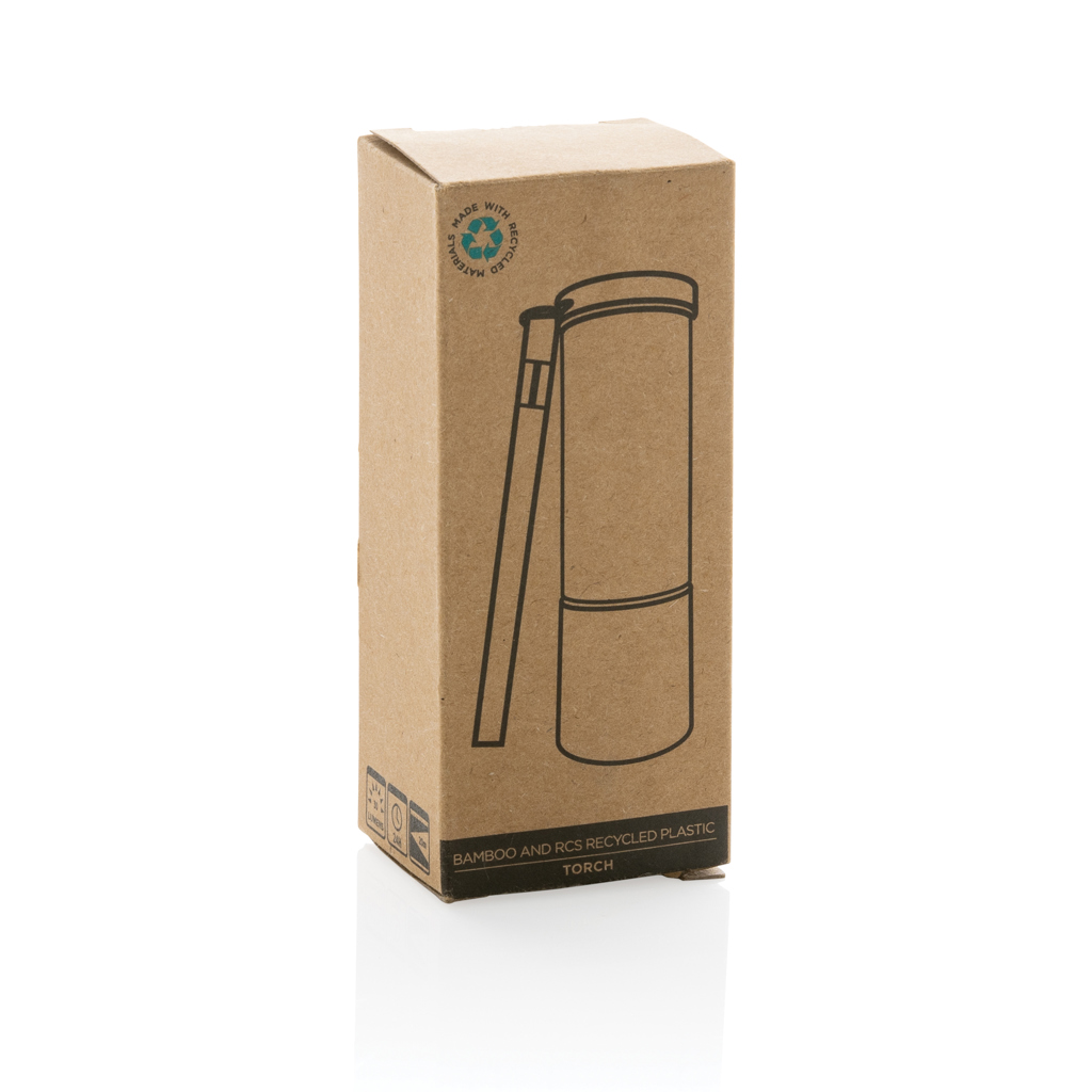 Linterna personalizada de bambú y plástico reciclado RCS - Linternas personalizadas - Regalo Promocional Personalizado - imagen 9