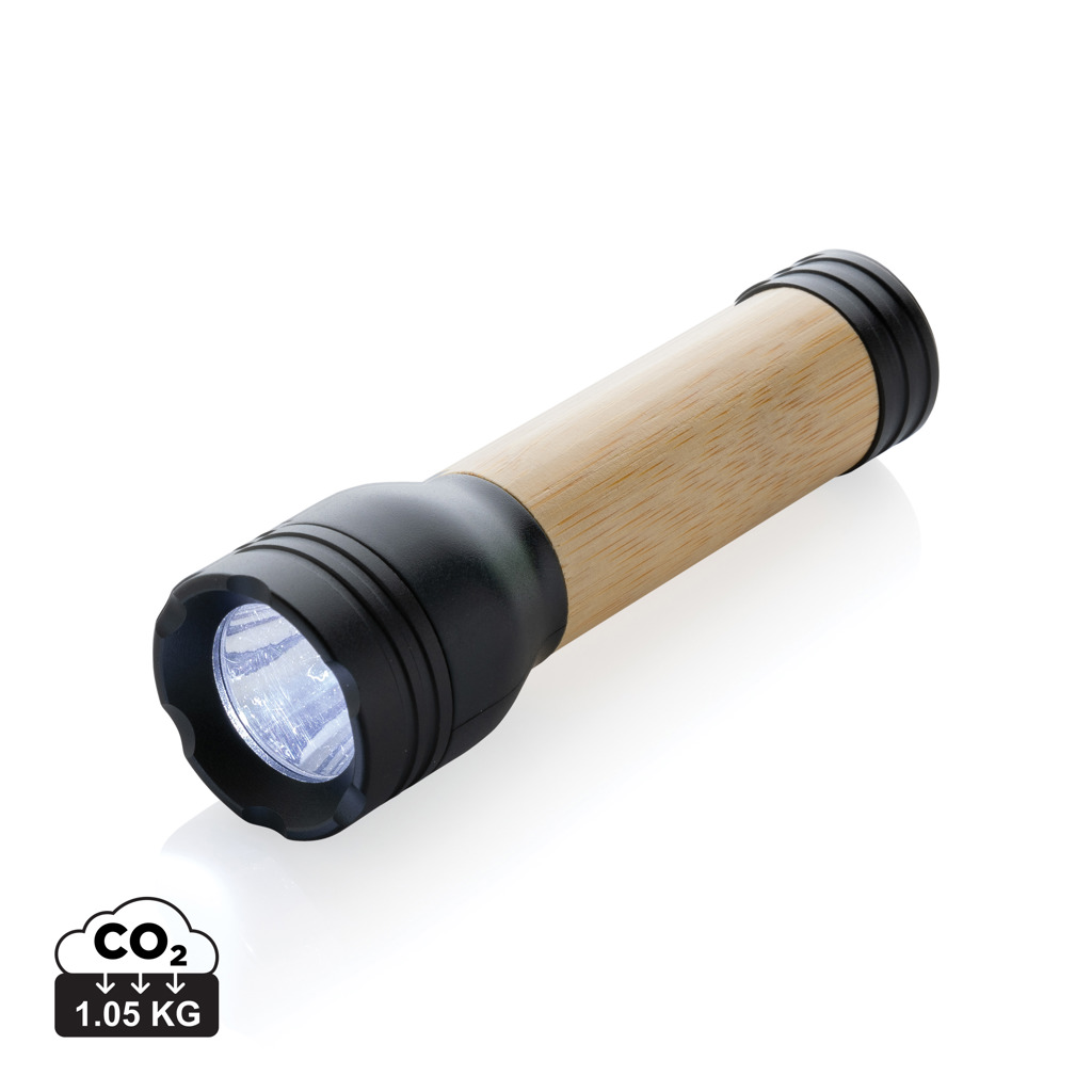Linterna personalizada Lucid de bambú y plástico reciclado - Linternas personalizadas - Regalo Promocional Personalizado
