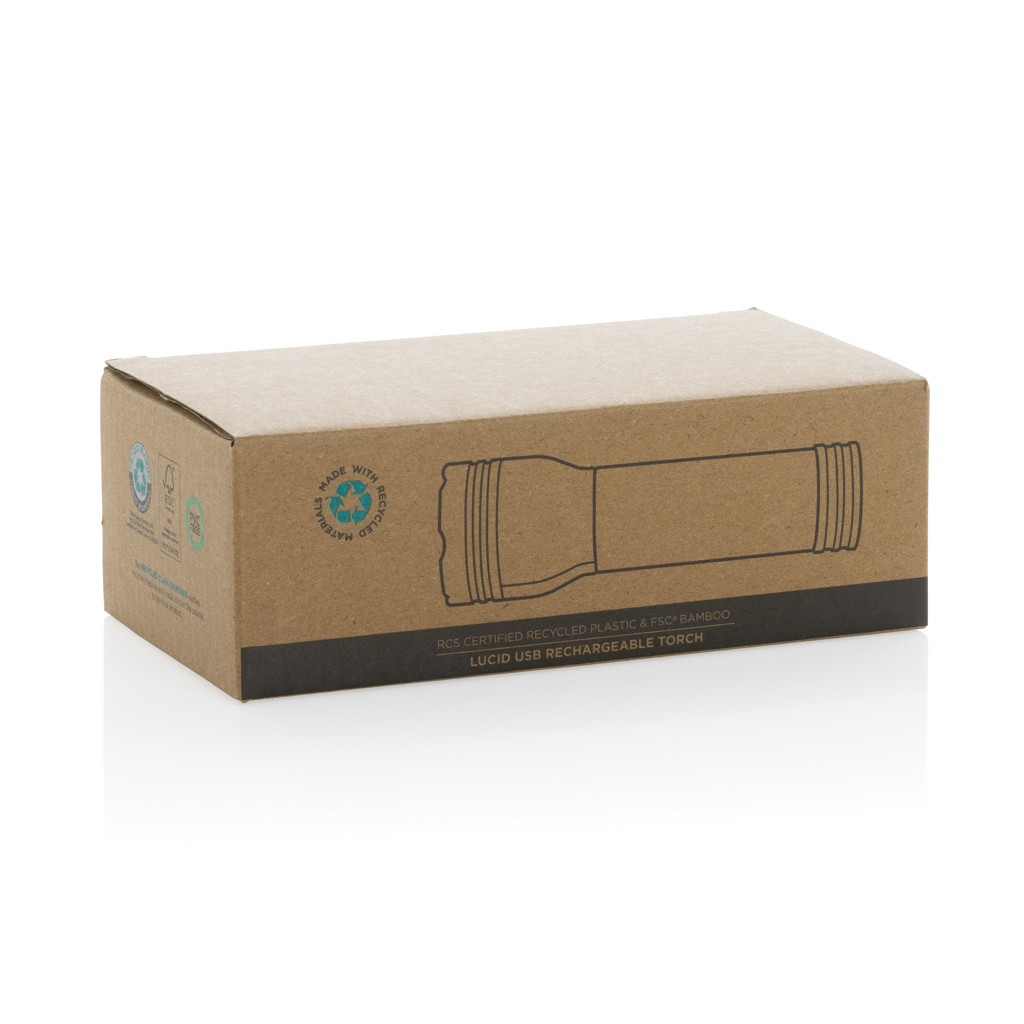 Linterna personalizada Lucid 3W RCS de bambú y plástico reciclado - Linternas personalizadas - Regalo Promocional Personalizado - imagen 10