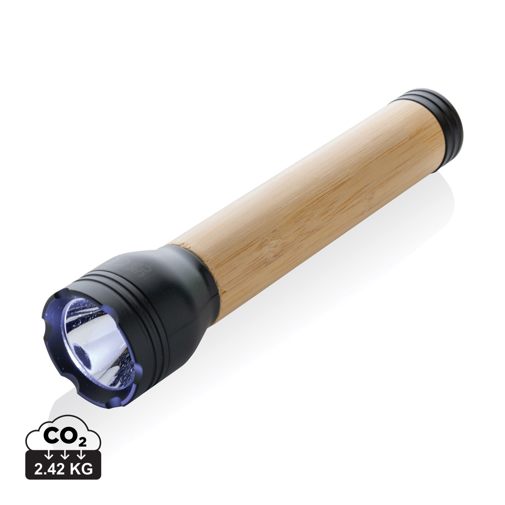 Linterna personalizada Lucid 5W de bambú y plástico reciclado - Linternas personalizadas - Regalo Promocional Personalizado
