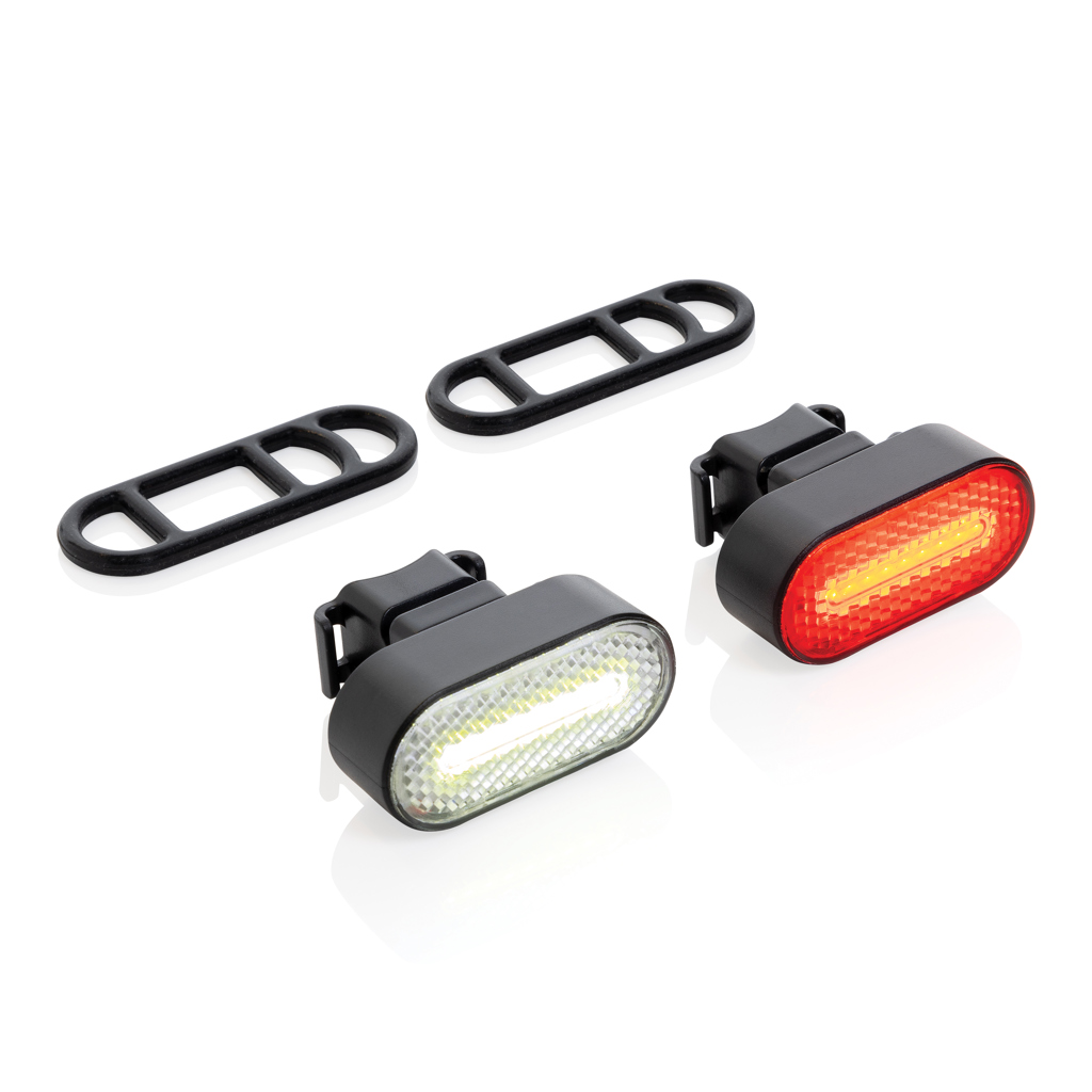Set de luces de bicicleta recargables personalizado USB de plástico reciclado - Deporte y aventura - Regalo Promocional Personalizado - imagen 3