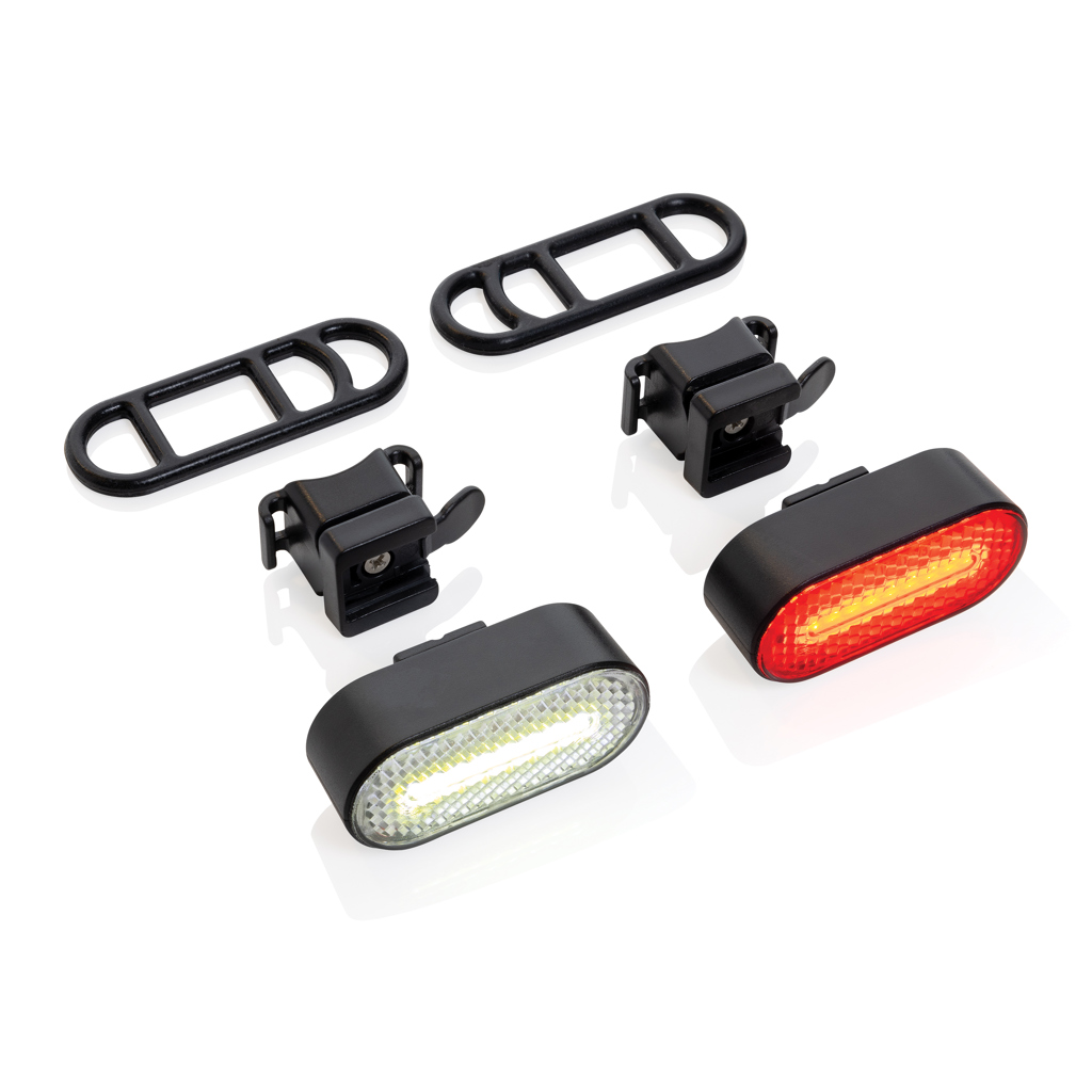 Set de luces de bicicleta recargables personalizado USB de plástico reciclado - Deporte y aventura - Regalo Promocional Personalizado - imagen 4