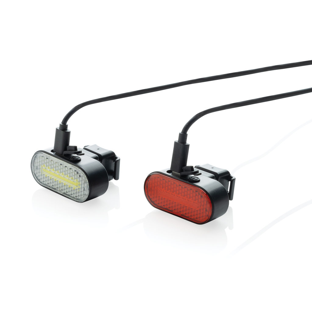 Set de luces de bicicleta recargables personalizado USB de plástico reciclado - Deporte y aventura - Regalo Promocional Personalizado - imagen 5