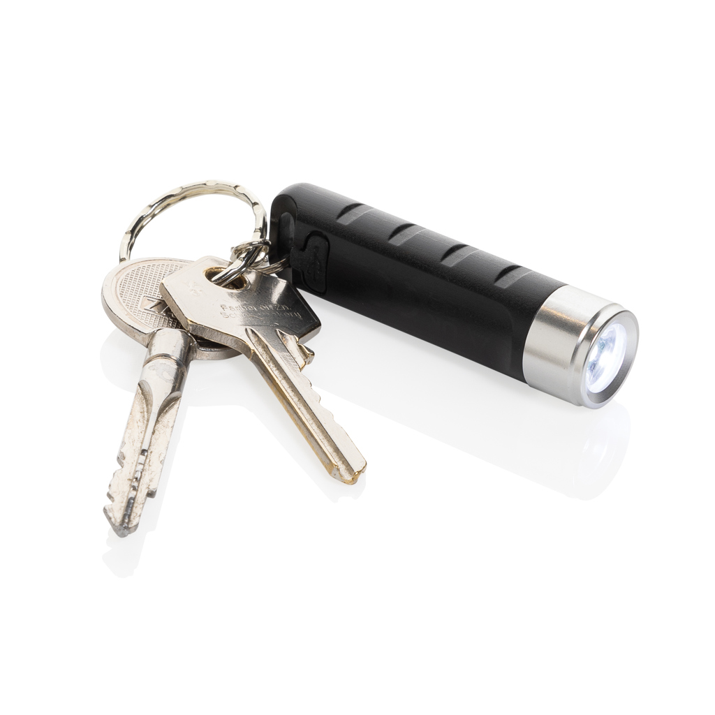 Linterna llavero personalizada recargable USB Globix de plástico reciclado - Linternas personalizadas - Regalo Promocional Personalizado - imagen 3