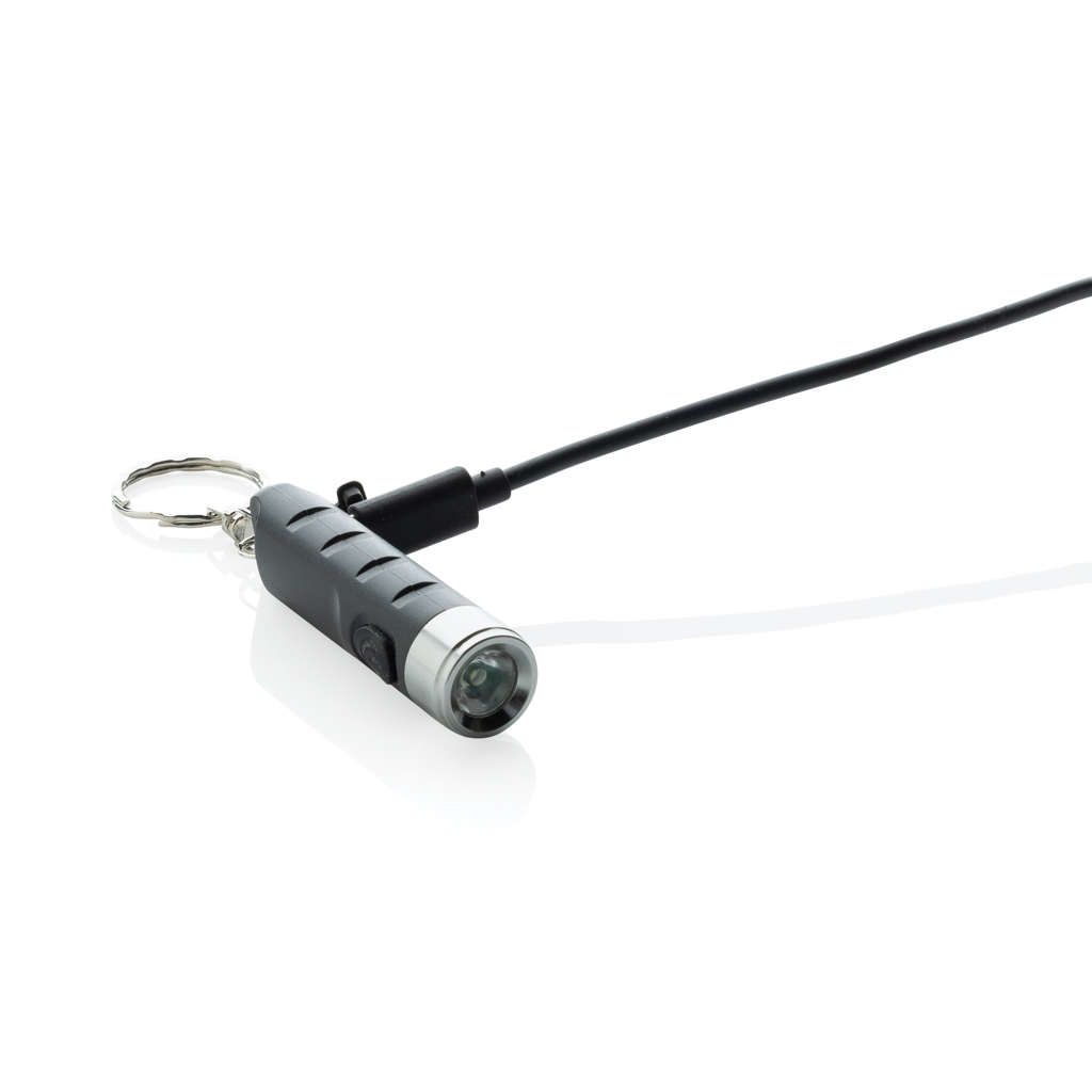 Linterna llavero personalizada recargable USB Globix de plástico reciclado - Linternas personalizadas - Regalo Promocional Personalizado - imagen 4