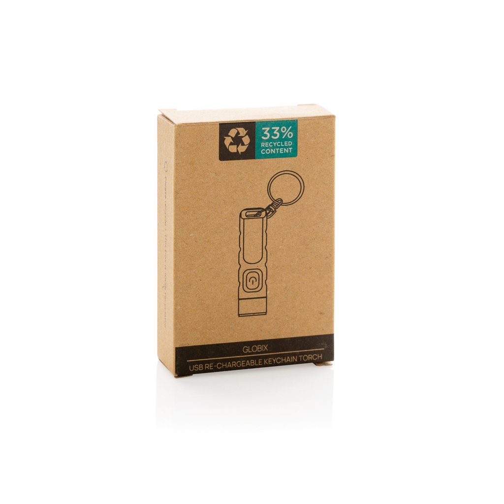 Linterna llavero personalizada recargable USB Globix de plástico reciclado - Linternas personalizadas - Regalo Promocional Personalizado - imagen 9