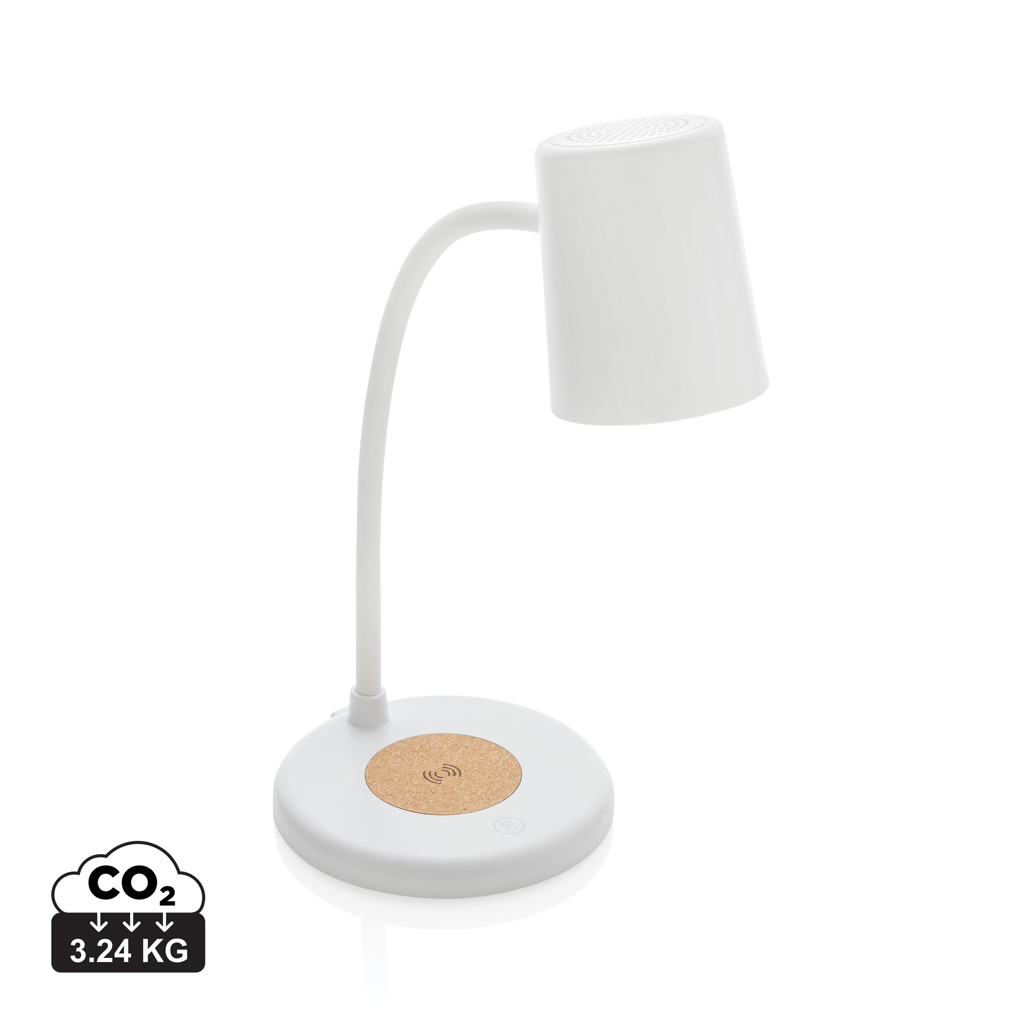 Lámpara escritorio personalizada inalámbrica Zenara 15W de materiales reciclados - Tecnología - Regalo Promocional Personalizado