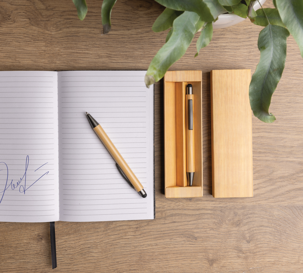Bolígrafo moderno de bambú en caja - Escritura - Regalo Promocional Personalizado - imagen 6