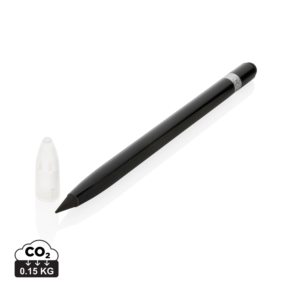 Bolígrafo sin tinta personalizado de aluminio con goma - Escritura - Regalo Promocional Personalizado