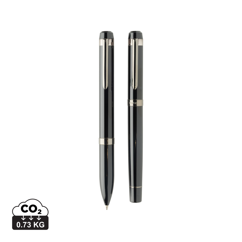Set de bolígrafos Swiss Peak OSLO acero inoxidable reciclado - Set de escritura personalizados - Regalo Promocional Personalizado