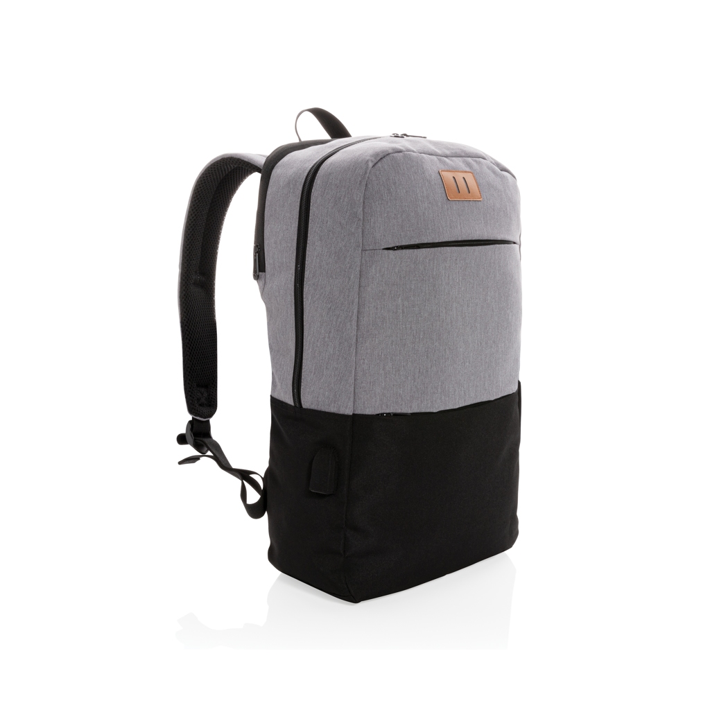 Mochila moderna para portátil personalizada de 15.6" USB y RFID sin PVC - Mochilas personalizadas - Regalo Promocional Personalizado - vista alternativa