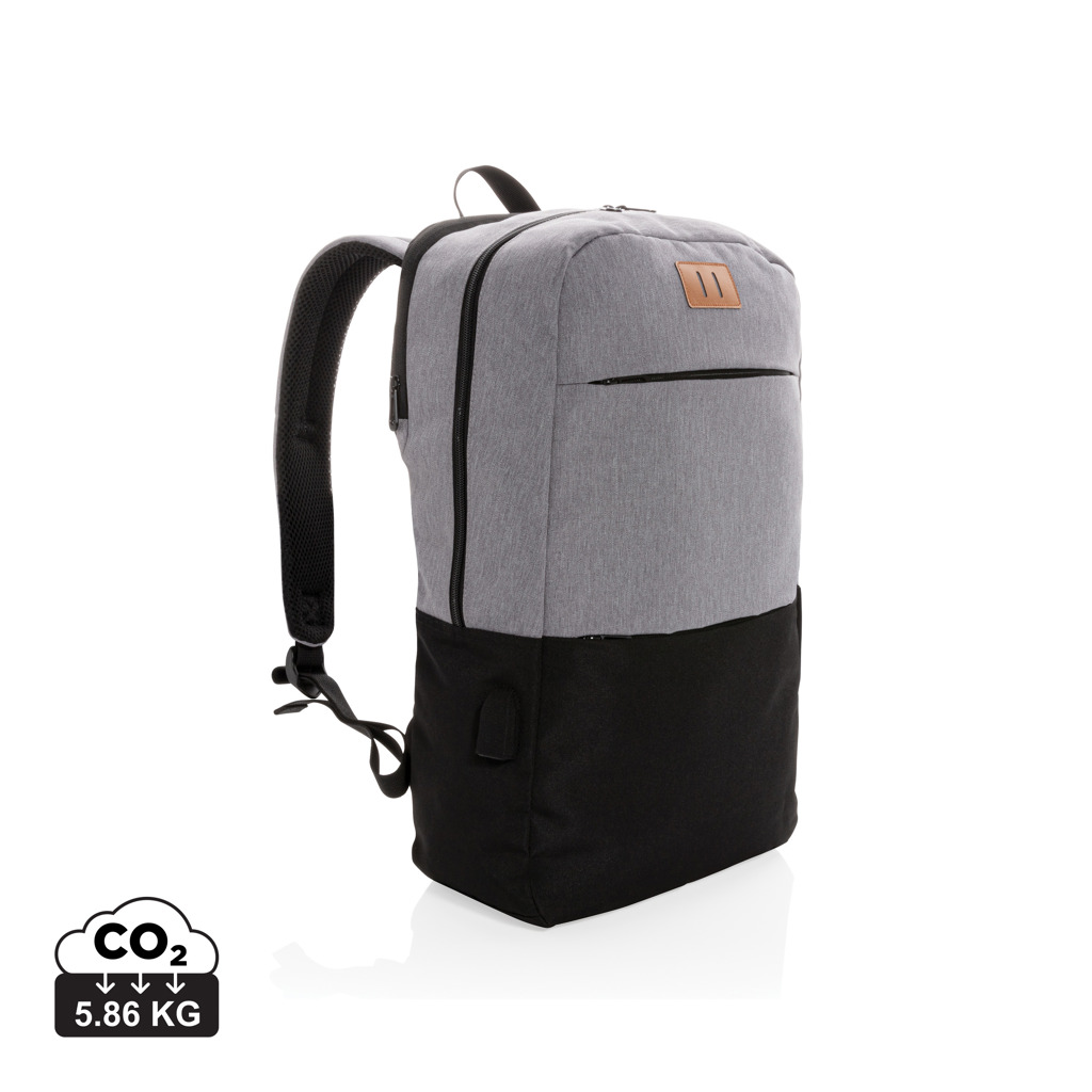 Mochila moderna para portátil personalizada de 15.6" USB y RFID sin PVC - Mochilas personalizadas - Regalo Promocional Personalizado