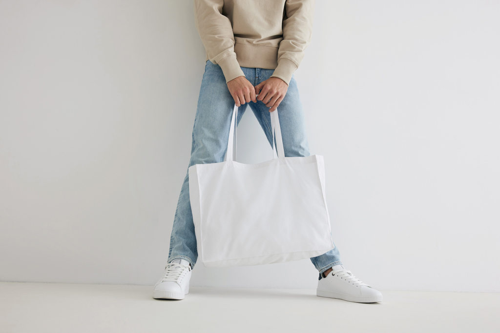 Bolsa de compra de algodón reciclado 145gr Impact AWARE™ - Bolsas personalizadas - Regalo Promocional Personalizado - imagen 6