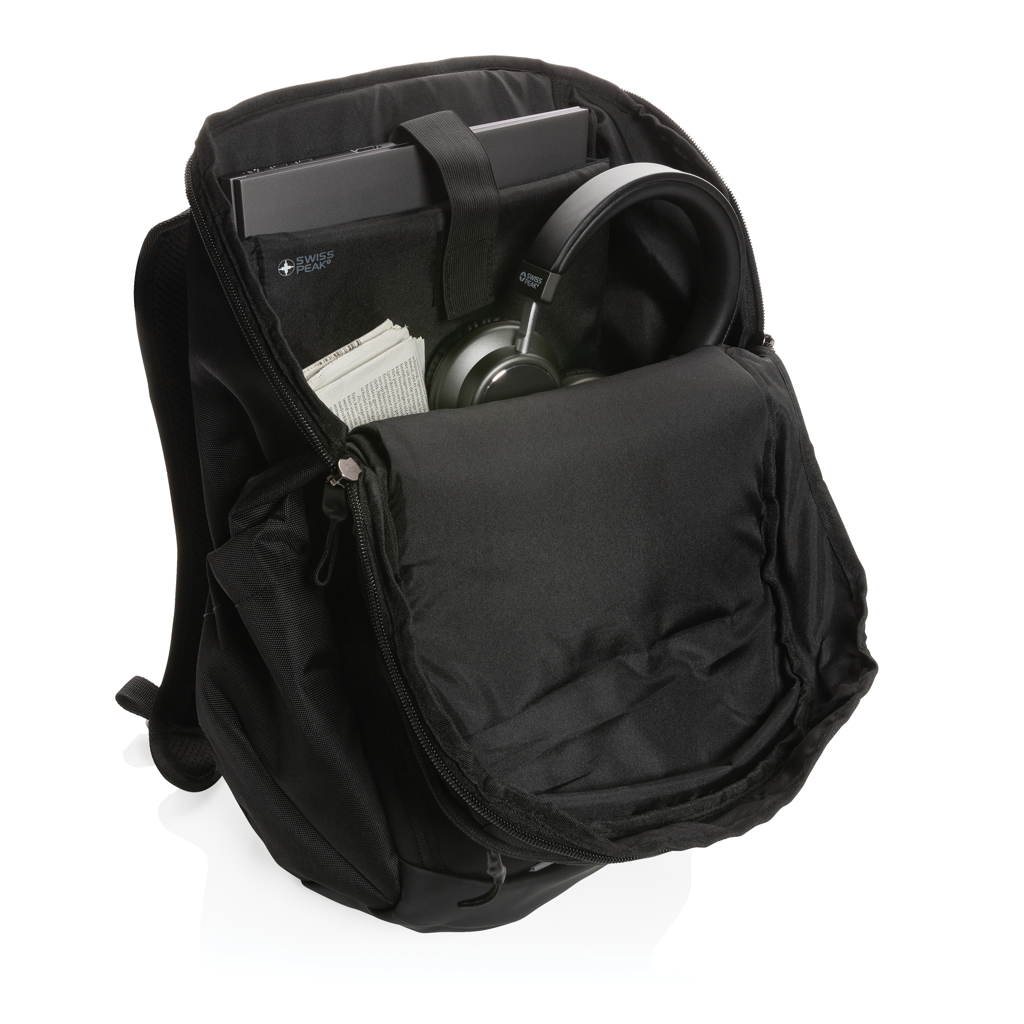 Mochila para portátil 15,6" personalizada de negocios Swiss Peak AWARE RPET resistente - Mochilas personalizadas - Regalo Promocional Personalizado - imagen 9