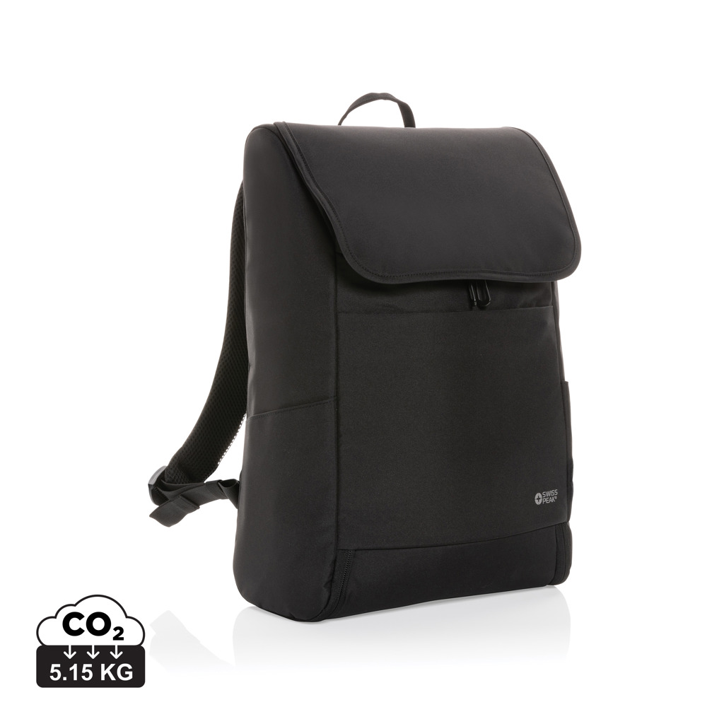 Mochila personalizada Swiss Peak Fern AWARE RPET con cremallera integral de 15" - Mochilas personalizadas - Regalo Promocional Personalizado