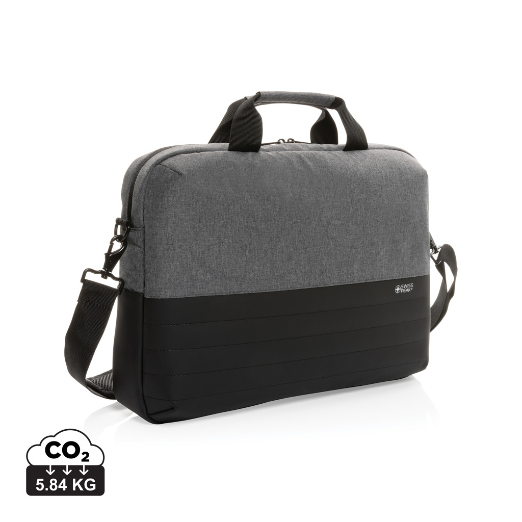 Maletín para portátil de 15,6" personalizado Swiss Peak AWARE con RFID - Maletines personalizados - Regalo Promocional Personalizado