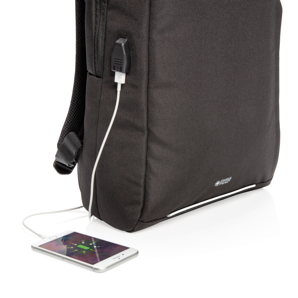 Mochila personalizada Swiss Peak AWARE para portátil con RFID y USB A - Mochilas personalizadas - Regalo Promocional Personalizado - imagen 9