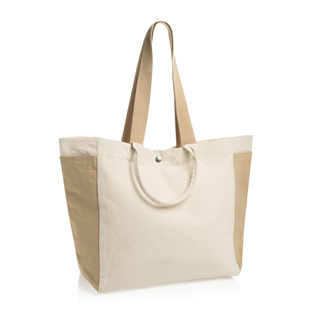 Bolsa de compra BEAU AWARE™ de lona reciclada 400 g/m² - Tote Bags personalizadas - Regalo Promocional Personalizado - vista alternativa