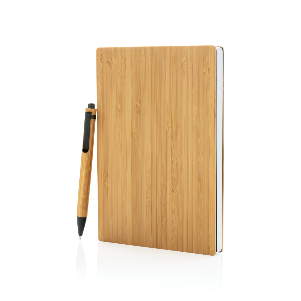 Juego de libreta A5 y bolígrafo Bamboo - Oficina - Regalo Promocional Personalizado - vista alternativa